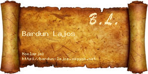 Bardun Lajos névjegykártya